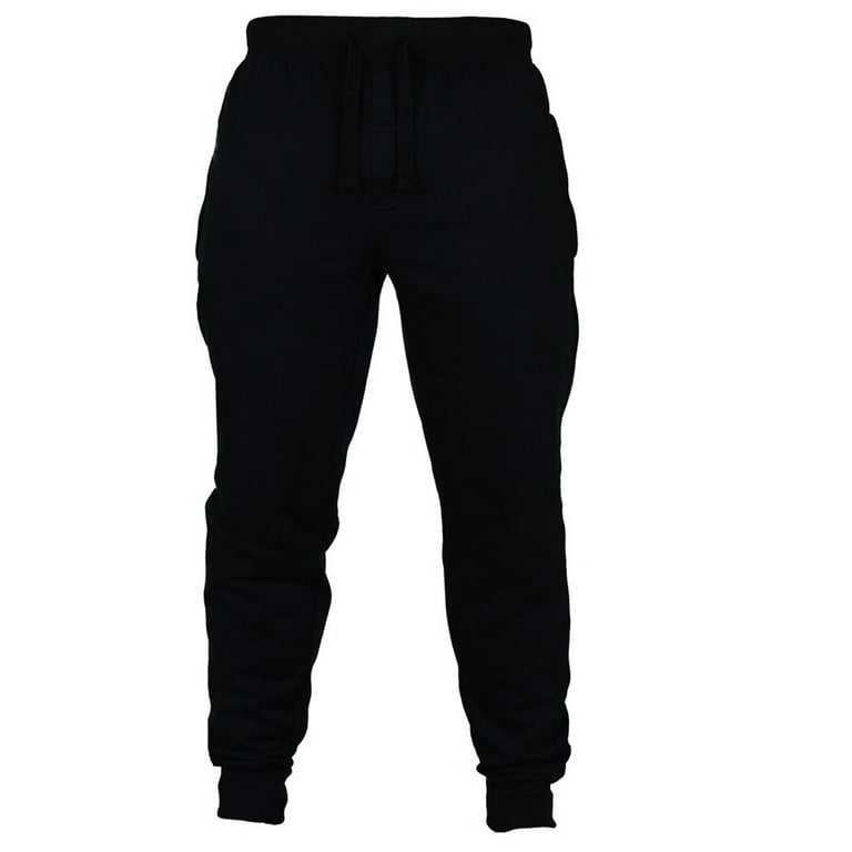 Mortilo men joggers pants leisure color trend tethered Men s youth tight solid Men s pants sweatpants men Black XL Walmart