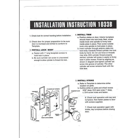 Mortise Lock Entry Lockset Deadbolt for Residential Commercial Backset 2-1/2" (Right Hand)$$Tools & Hardware Other