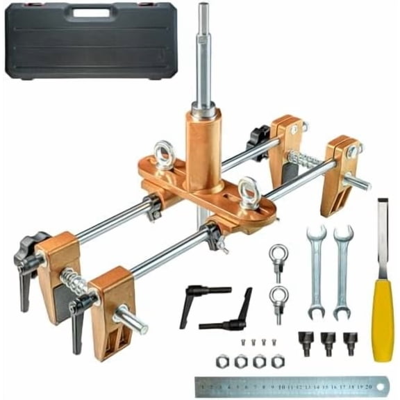Mortise Lock Jig,Door Lock Hole Opener Kit for Wooden Doors,Door Lock Installation Kit Mortising Machine Mortise Jig with 3 Drill Bits,Suitable for Angle Grinder and Electric Hand Drill
