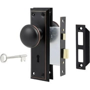 Mortise Lock Set for Interior Door, Oil Rubbed Bronze Finish