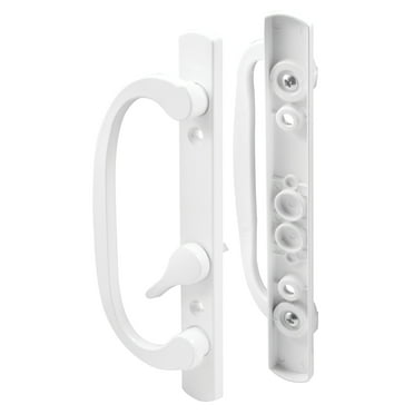 C 1280 |  Mortise Style Sliding Patio Door Handle Set - Replace Old or Damaged Door Handles Quickly and Easily – White Diecast, Non-Keyed, Fits 3-15/16 In. Hole Spacing (1 Set)