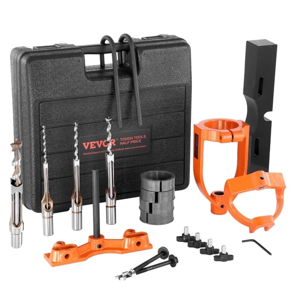 Mortising Attachment for Drill Press 4 Model Square Hole Chisel Set Bench Drill Locator Mortise and Tenon Tools with 5 Bushings for Woodworking Mortising Tenoning Drilling Machine