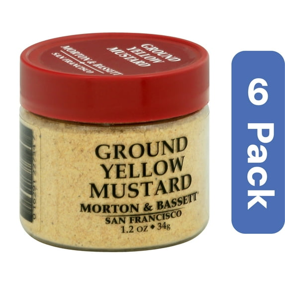 Morton & Bassett Ground Yellow Mustard 1.2 oz (Pack of 6)