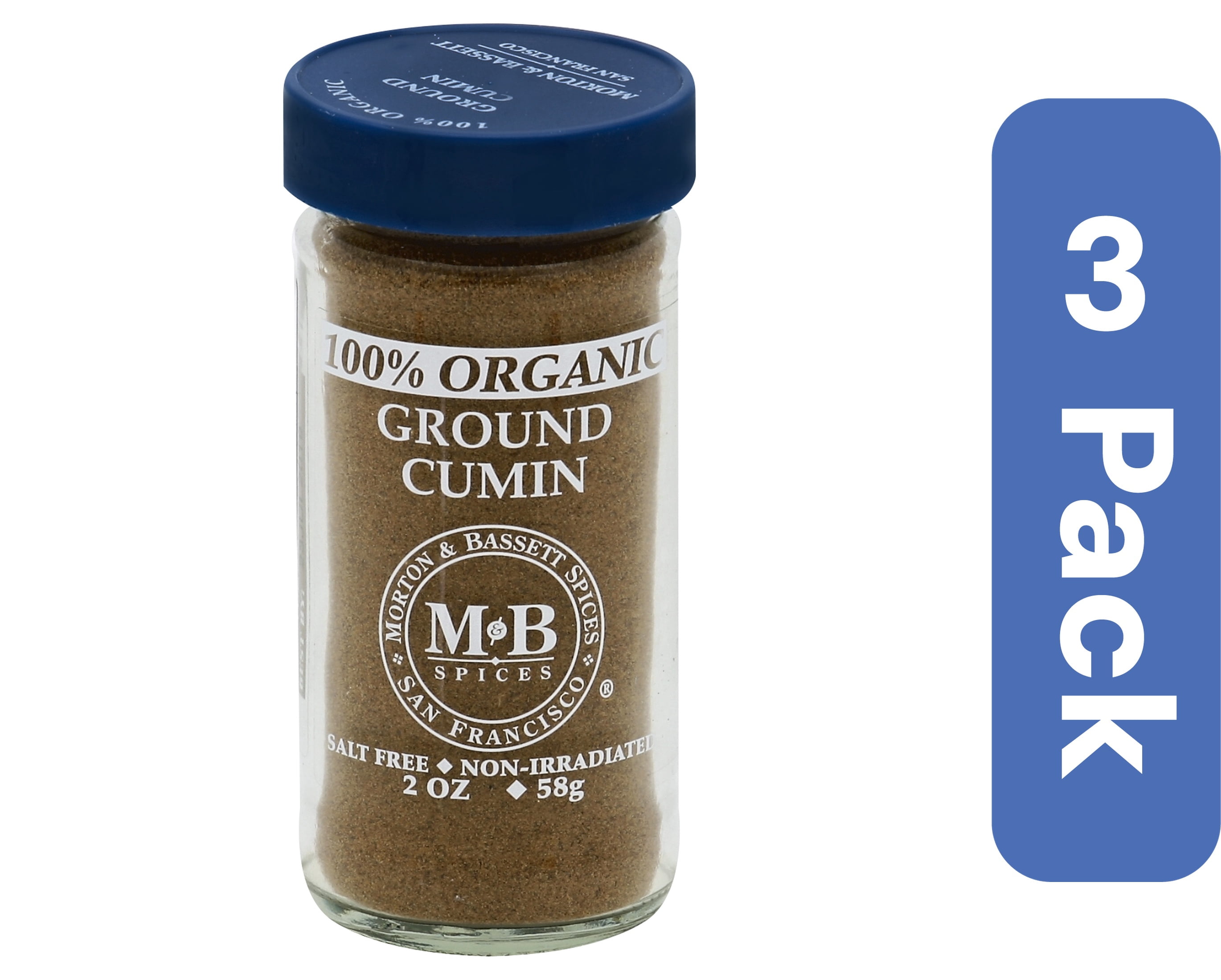 Morton & Bassett Organic Ground Cumin 2 oz (Pack Of 3)