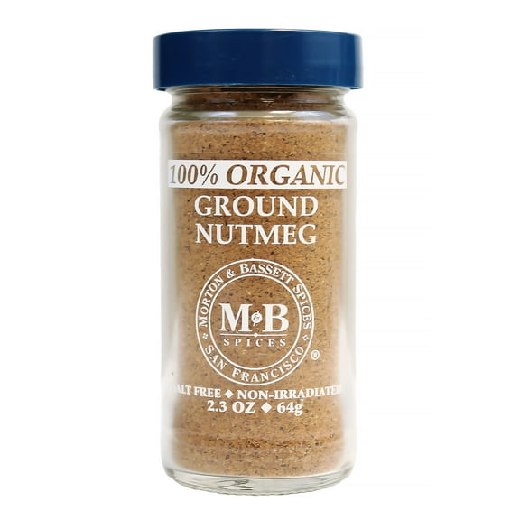 Morton & Bassett Organic Ground Nutmeg, 2.3 oz Single Spice