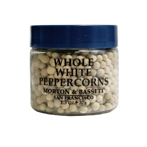 Morton & Bassett Whole White Peppercorns, 1.3 oz Single Spice