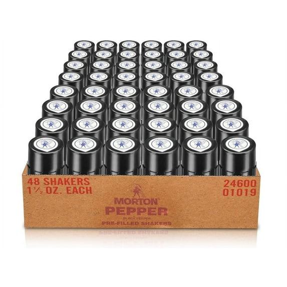 Morton Black Pepper pack of 48 shakers 1.5 oz