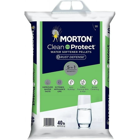Morton Clean and Protect Plus Rust Defense Water Softener Salt Pellets 40 lb 3 Pack