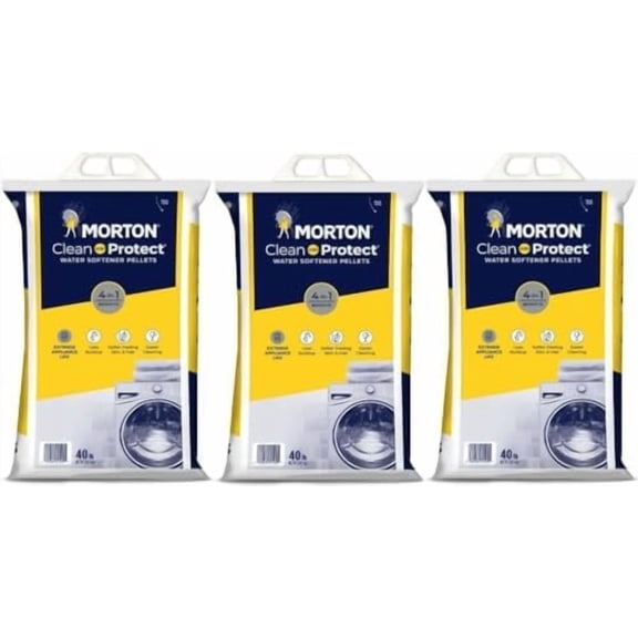Morton Clean and Protect Water Softener Salt Pellets, 40 LB Bag (3), White$$Tools & Hardware Other