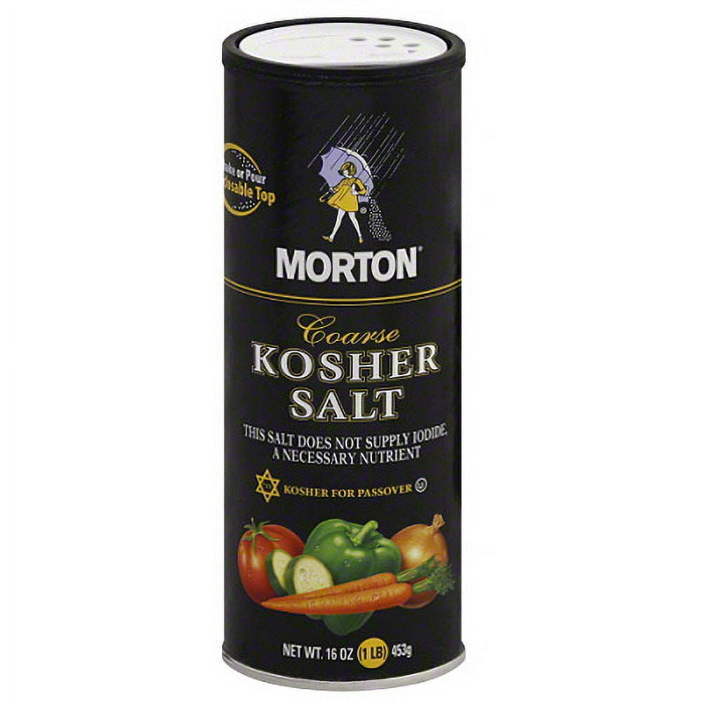 Morton Coarse Kosher Salt, 16 oz, (Pack of 12)
