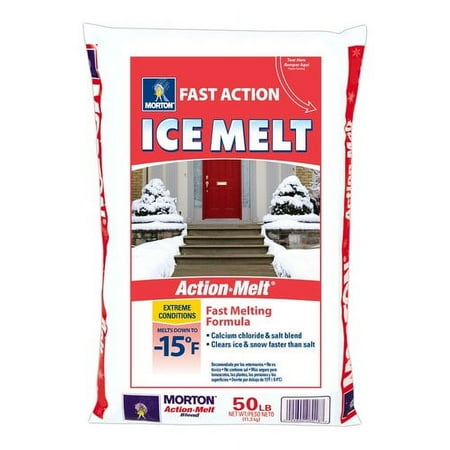 Morton Fast Action Ice Melting Salt, 50 Lb.