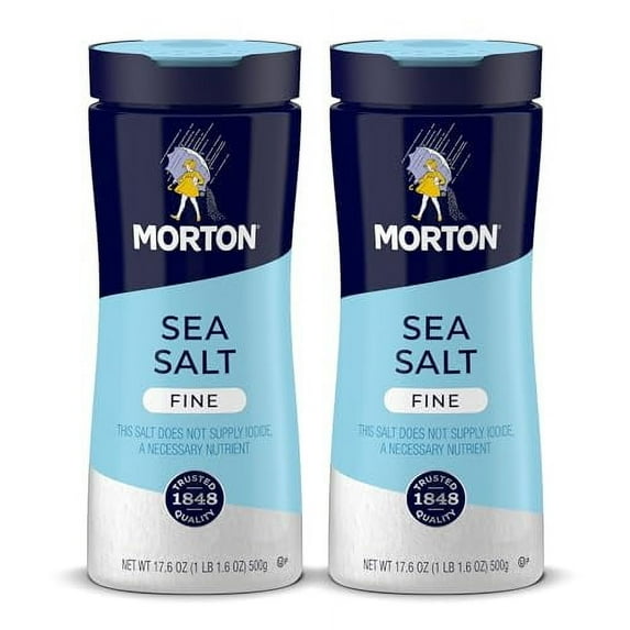 Morton Salt All-Purpose Fine Sea MDA05 Salt for Baking, 17.6 Ounce (Pack of 2), White