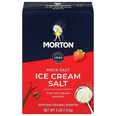 Morton® Ice Cream Salt, Rock Salt for Ice Cream Making, 4 lb Box