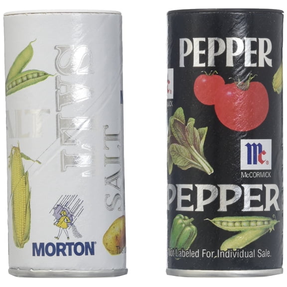 Morton Iodized Salt & Mccormick Pepper Shakers, 4 Count, 5.25 Oz