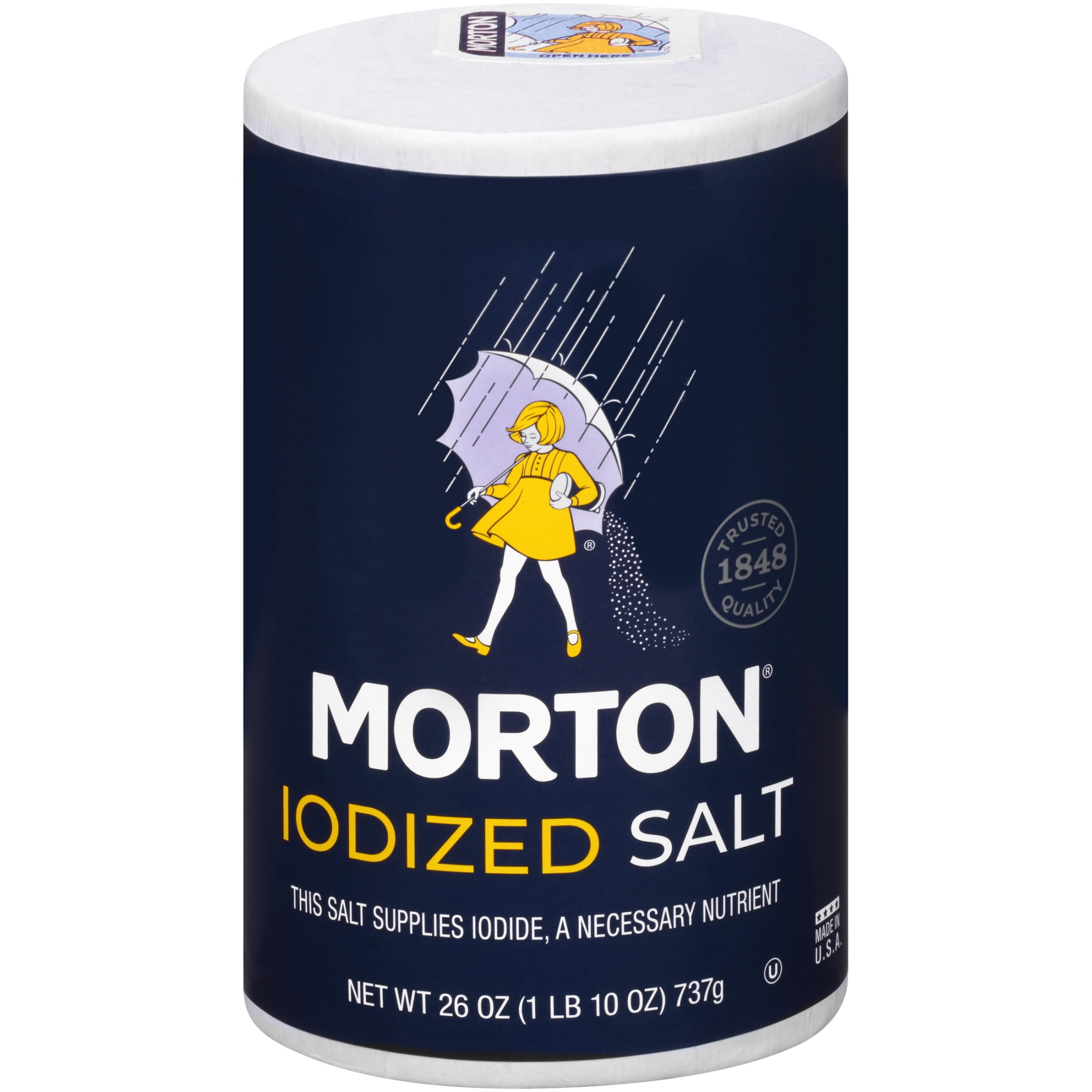 Morton Salt, Iodized, 26 oz Round Can