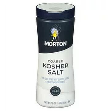 Morton Kosher Salt, Coarse, 16 Ounce (Pack of 48)