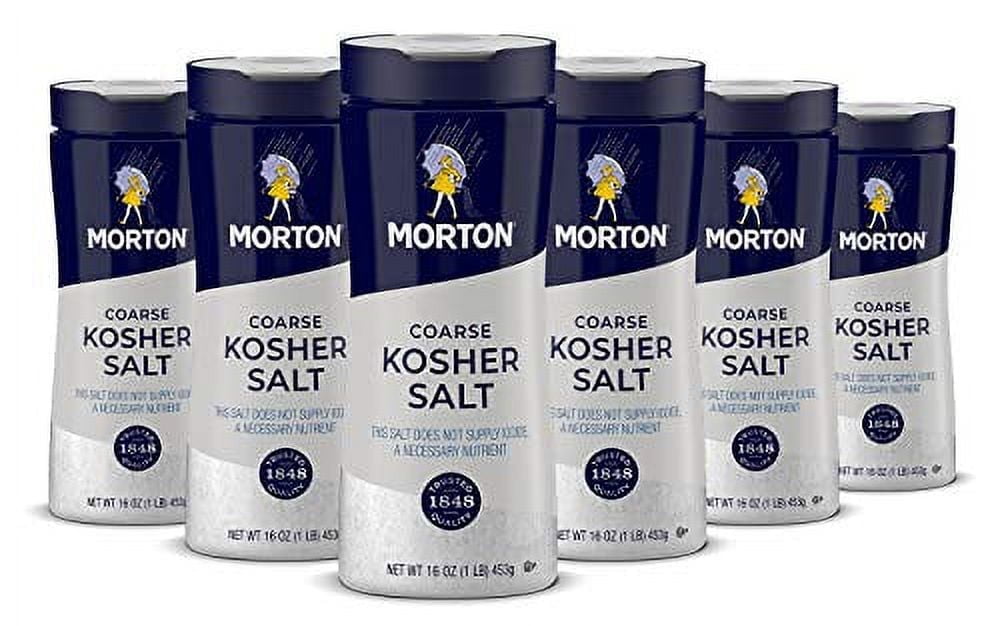 Morton Kosher Salt, Coarse, 16 Ounce (Pack of 6)
