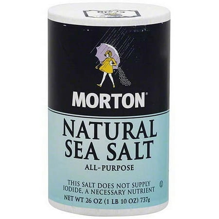 Morton Natural Sea Salt, 26 oz (Pack of 12)