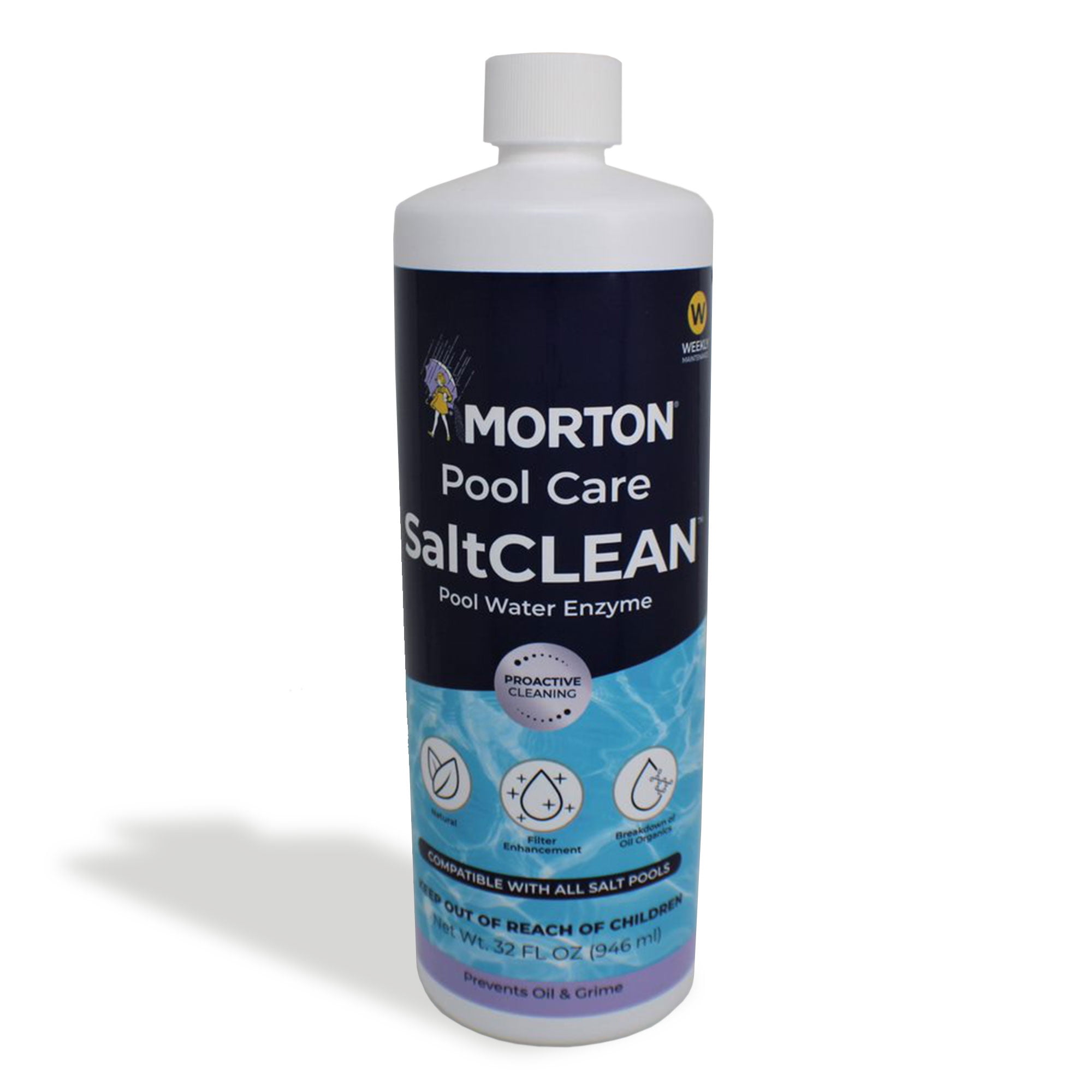 Morton Pool Care SaltCLEAN Salt Water Swimming Pool Water Enzyme, 32 Fl