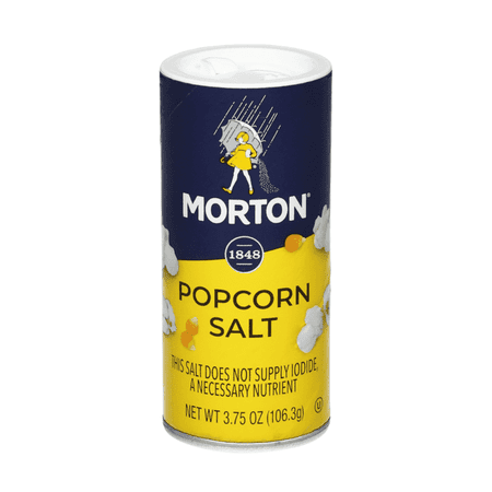 Morton Popcorn Salt 3.75 oz Shaker – Ultra Fine, Non-Iodized