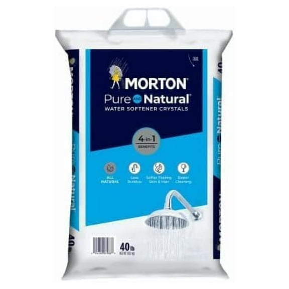 Morton Pure & Natural Water Softening Crystals, 40 lbs, (Pack-2)