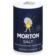 Morton Plain Salt, Non Iodized Salt, 26 oz