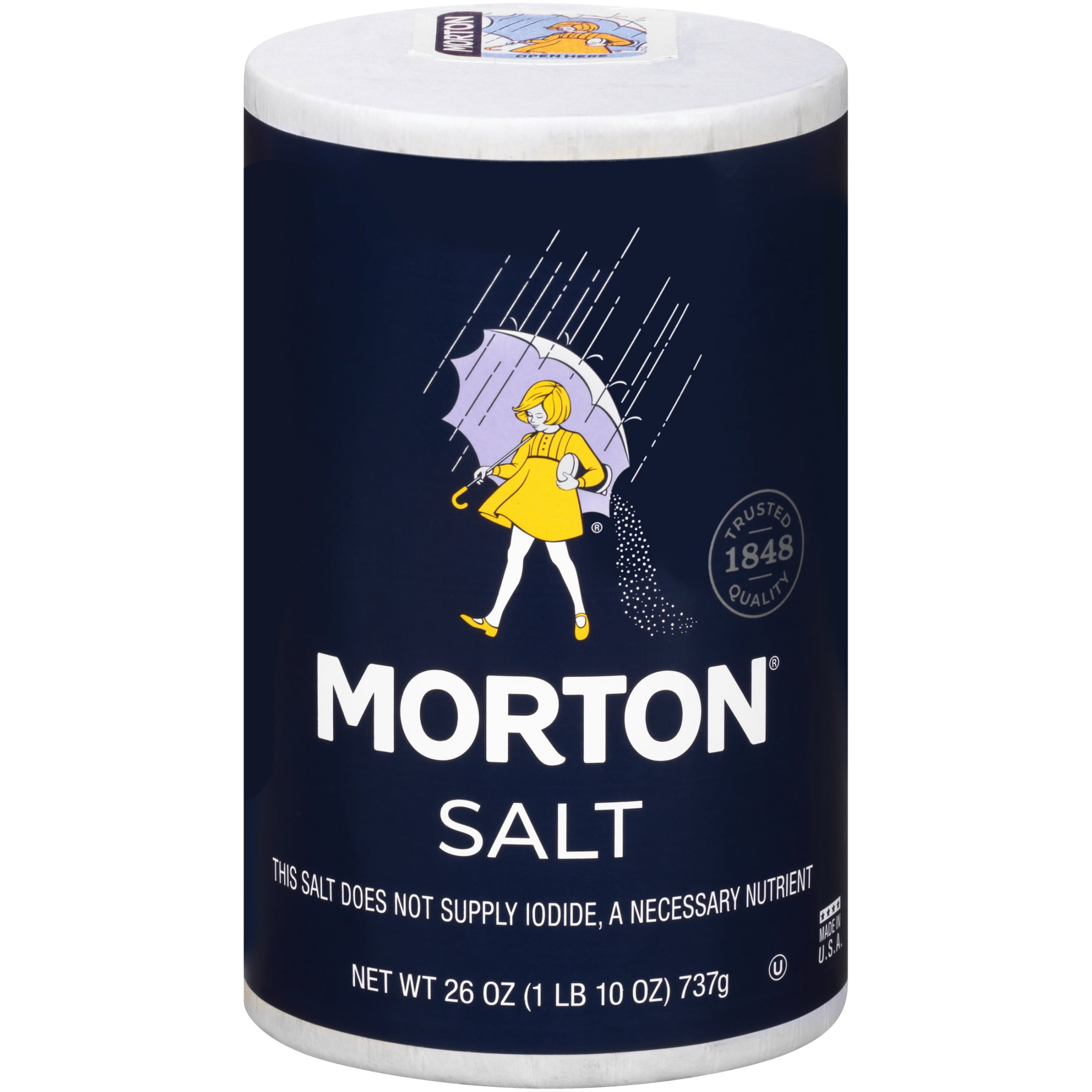 Morton Salt, Plain, 26 oz Round Can