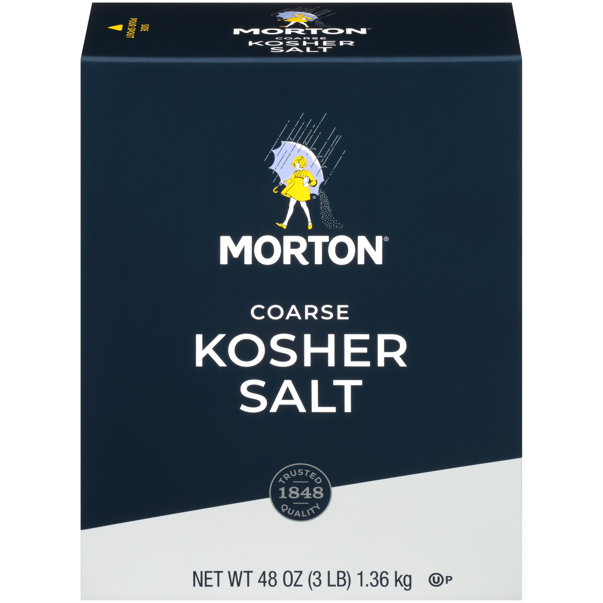 Morton Salt Coarse Kosher Salt – for Cooking, Grilling, Brining, & Salt Rimming, 48 oz box - image 1 of 12
