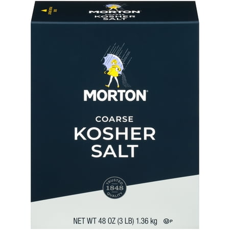 Morton Salt Coarse Kosher Salt – for Cooking, Grilling, Brining, & Salt Rimming, 48 oz box