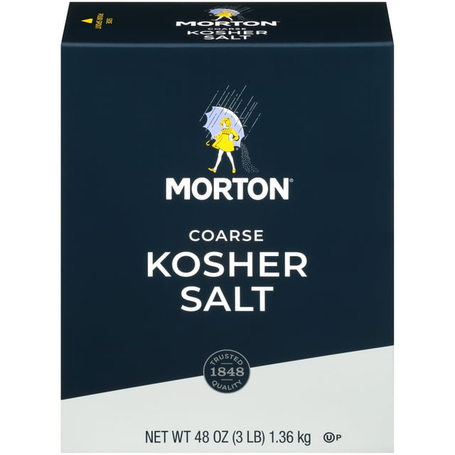 Morton Salt Coarse Kosher Salt – for Cooking, Grilling, Brining, & Salt Rimming, 48 oz box