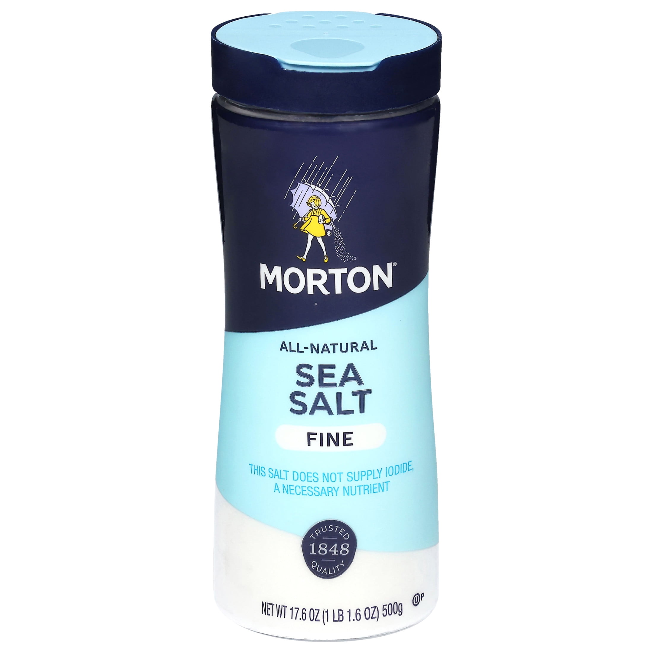 Morton Fine Sea Salt  Fast Dissolving for Marinades, Soups and Dressings, 17.6 oz Canister