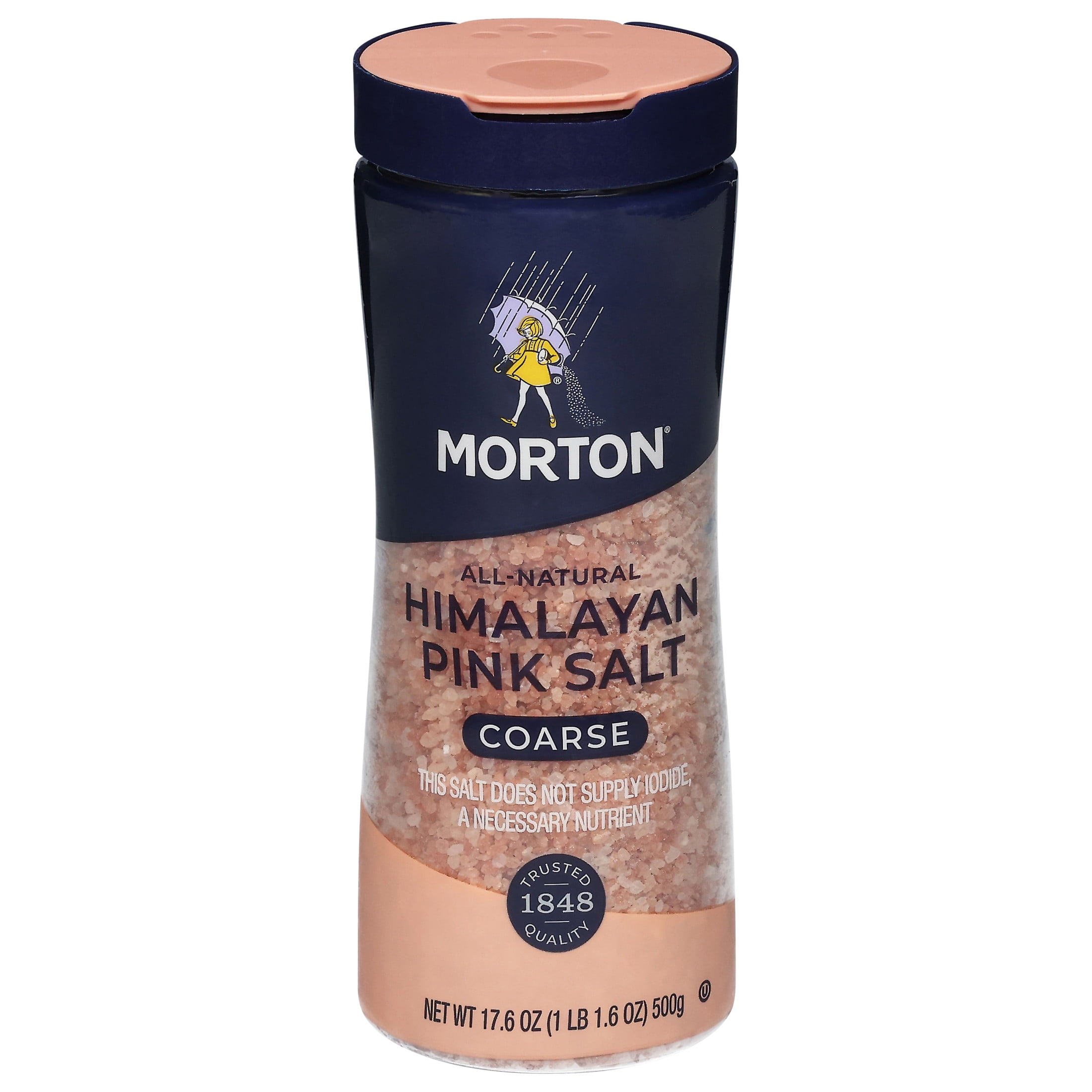 Morton® All-Natural Course Himalayan Pink Salt – for Grilling, Seasoning and more, 17.6 oz