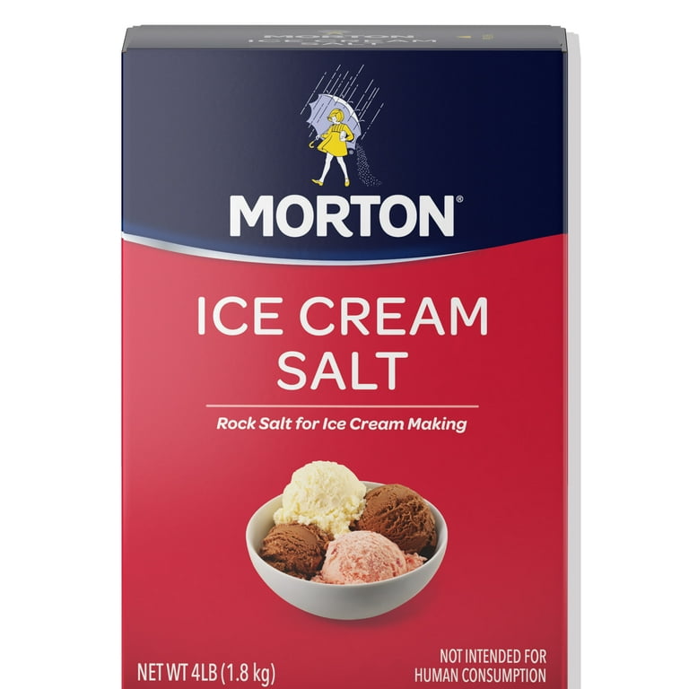 Morton Ice Cream Salt Rock Salt for Ice Cream Making 4 LB Box
