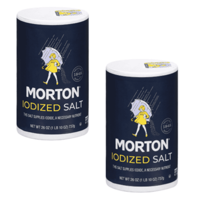 Morton Salt, Iodized, 26 Ounce - Quantity of 2