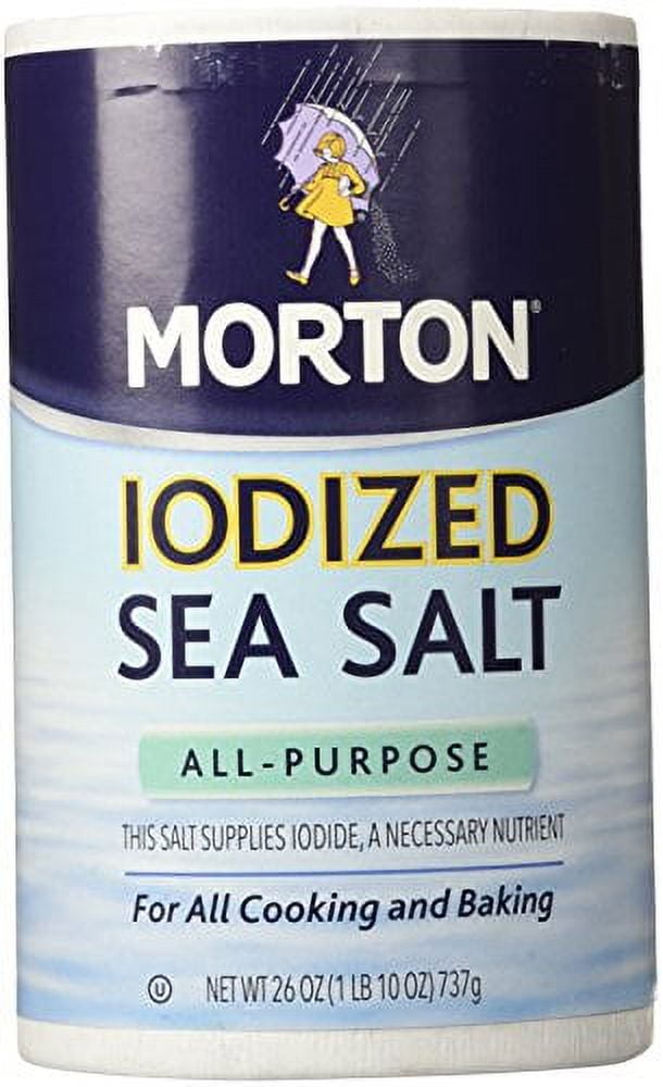 Morton Salt Iodized Sea Salt - 26 oz (Pack of 12)