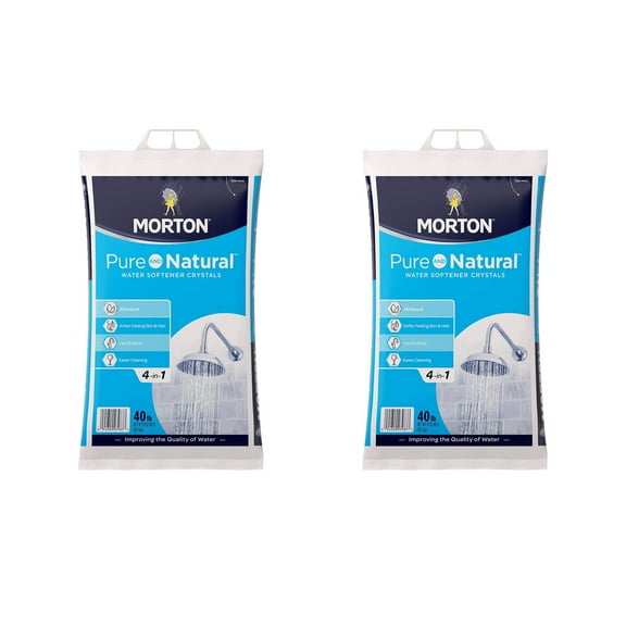 Morton Salt Pure and Natural Water Softener Crystals, 40 Pounds (2 Pack)