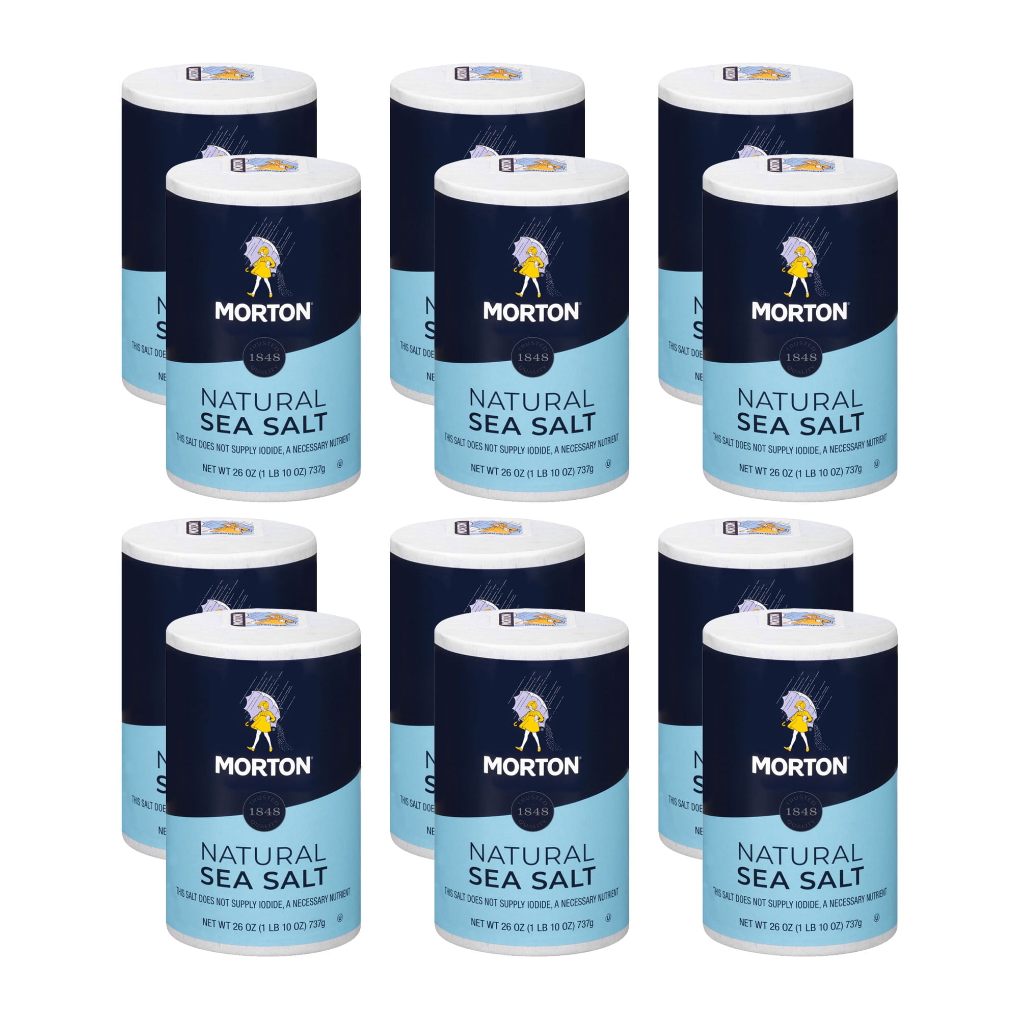 Morton Salt Sea Salt, Natural All-Purpose, 26 Ounce (Pack of 12)