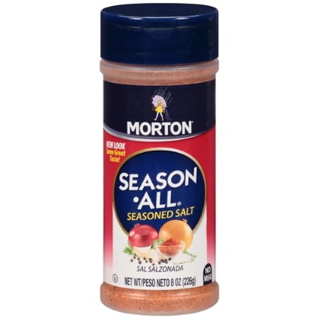 Morton Season-All Seasoned Salt - Blend of Salt and Savory Spices for BBQ, Grilling, and Potatoes, 8 OZ Canister (Pack of 10)