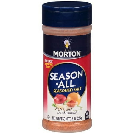 Morton Season-All Seasoned Salt - Blend of Salt and Savory Spices for BBQ, Grilling, and Potatoes, 8 OZ Canister (Pack of 6)