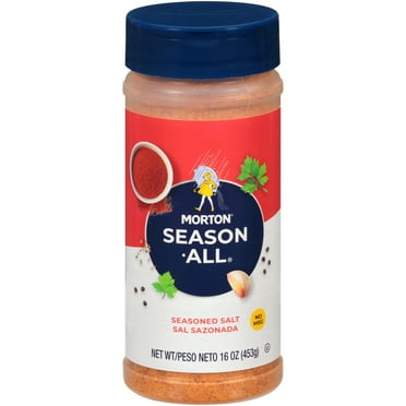 Morton® Season-All Seasoned Salt - Blend of Salt and Savory Spices, for BBQ, Grilling, and Potatoes, 16 oz Canister