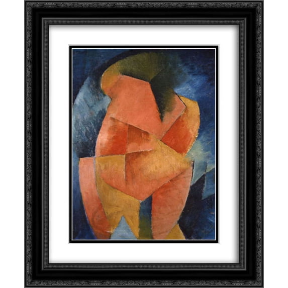 Morton Shamberg 2x Matted 20x24 Black Ornate Framed Art Print 'Figure A (Geometrical Patterns)'