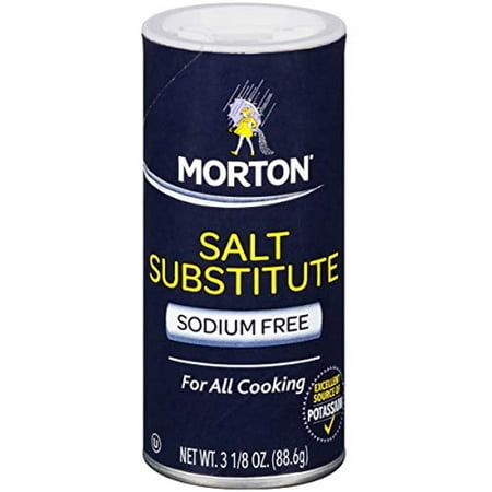 Morton Sodium Free Salt Substitute, Sodium-Restricted Diets 3.12oz (6 Pack)