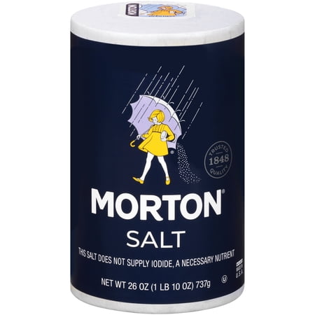 Morton Table Salt, All-Purpose Non-Iodized Salt for Cooking, Seasoning, and Baking, 26 OZ Canister