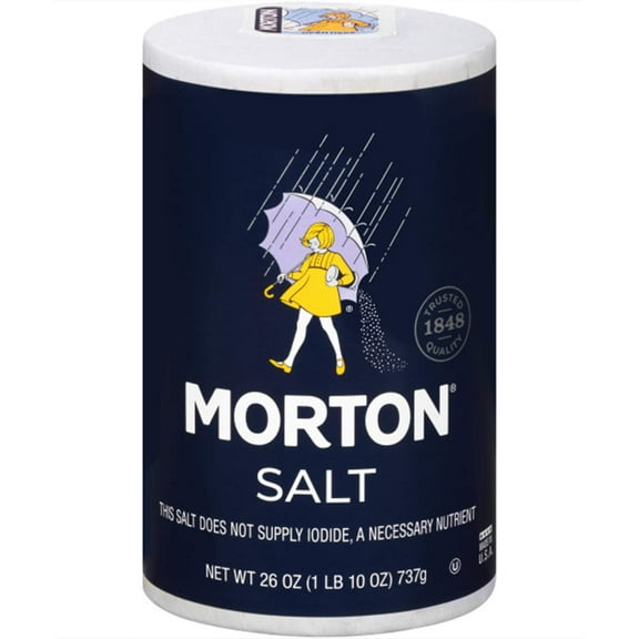 Morton Table Salt, Non-Iodized, 26 Ounce Canister (Pack of 24)
