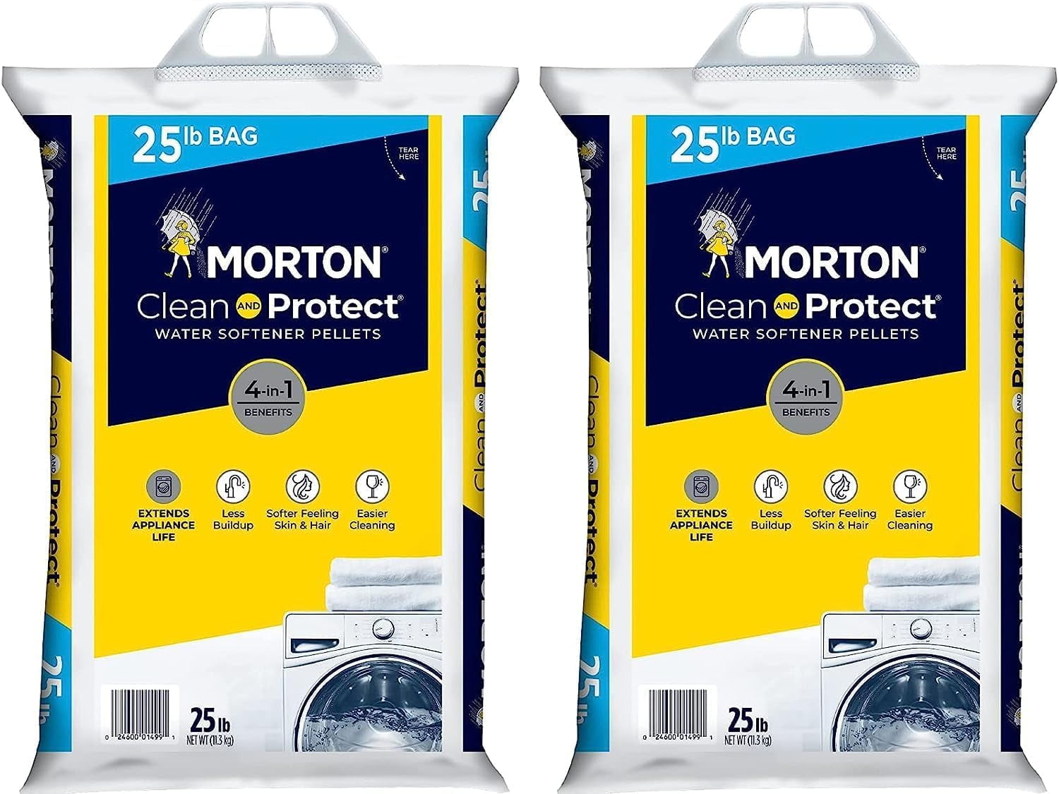 Morton Water softener salt - Two 25 pound bags