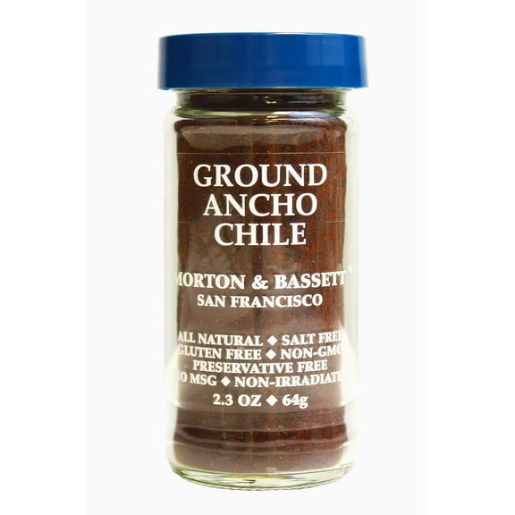 Morton & Bassett Ground Ancho Chile, 2.3 oz Single Spice