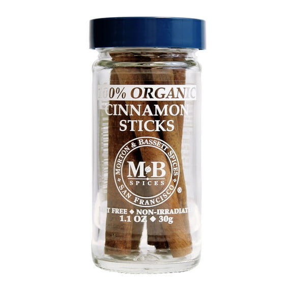 Morton & Bassett Organic Cinnamon Sticks, 1.1 oz – Single Spice