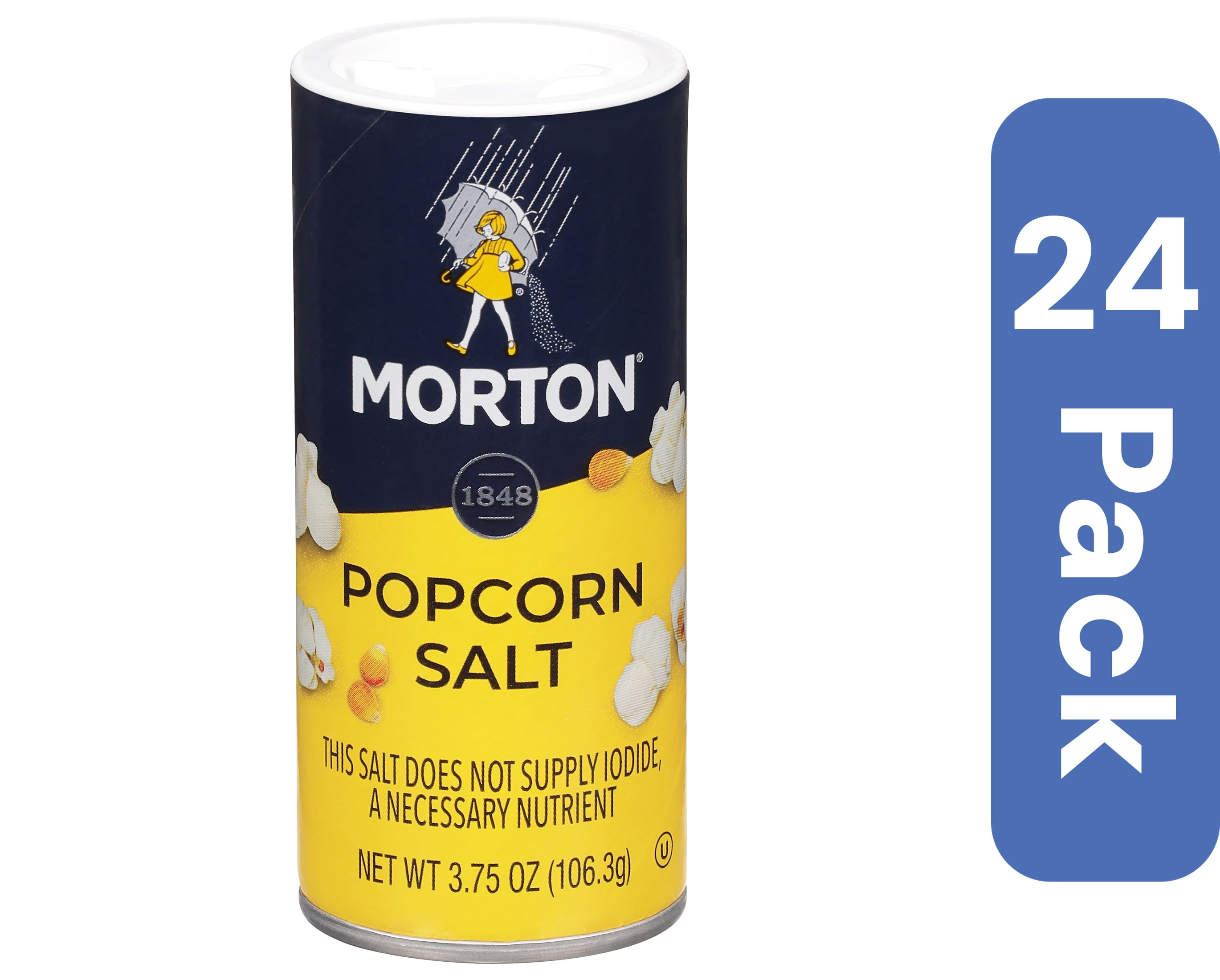 Morton's Popcorn Salt 3.75 oz (Pack Of 24)