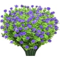 thumbnail image 1 of Morttic 10 Bundles Artificial Flowers, Outdoor UV Resistant Fake Flowers Plastic Greenery Shrubs Plants for DIY Floral Arrangement, Hanging Pots, Home Garden Decor (Purple), 1 of 14