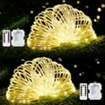 thumbnail image 1 of Morttic 100 LED Rope Lights Battery Operated, Battery Rope Lights Outdoor Waterproof with Remote, 33Ft Battery Powered White String Lights for Camping Tent Pool Garden Decorations (2 Pack), 1 of 9